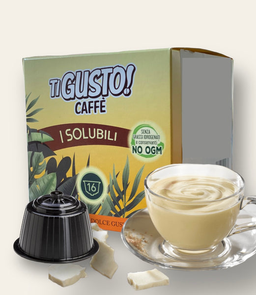 CIOCCOLATA BIANCA CON LA VANIGLIA - ITALIAN COFFEE - CAPSULE - COMPATIBILI  - DOLCE GUSTO - Caffè Bundì